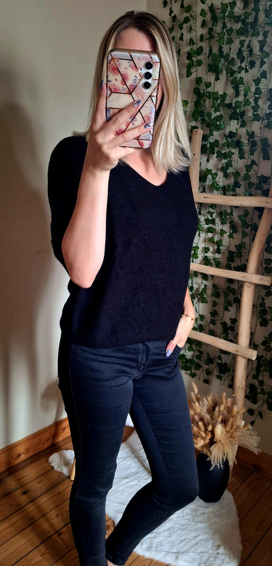 Billy Sweater V-Hals | Zwart
