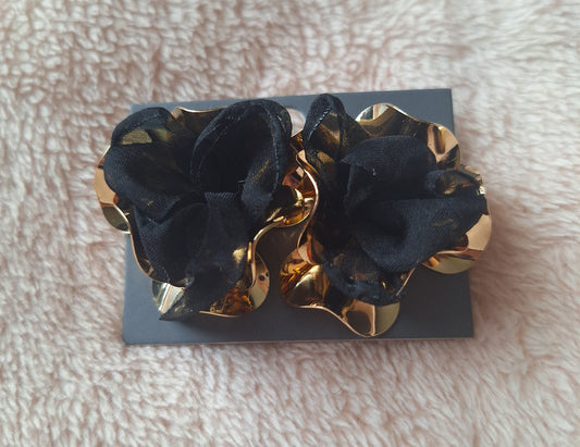 Boucles d'oreilles Luna | Noir-Or