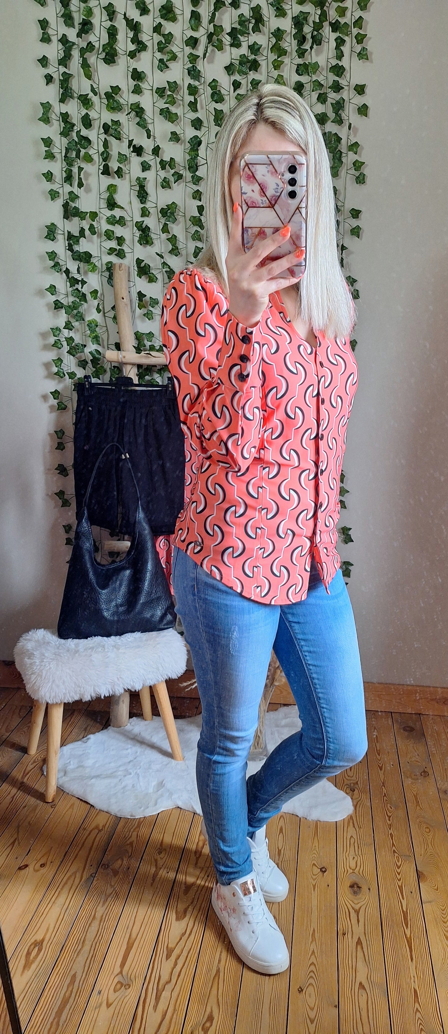 Chemisier Lola imprimé | Orange