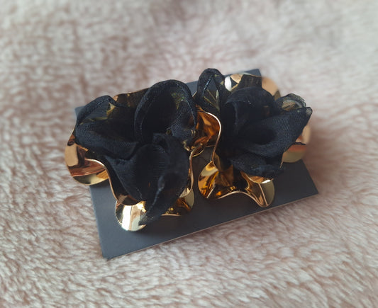 Boucles d'oreilles Luna | Noir-Or