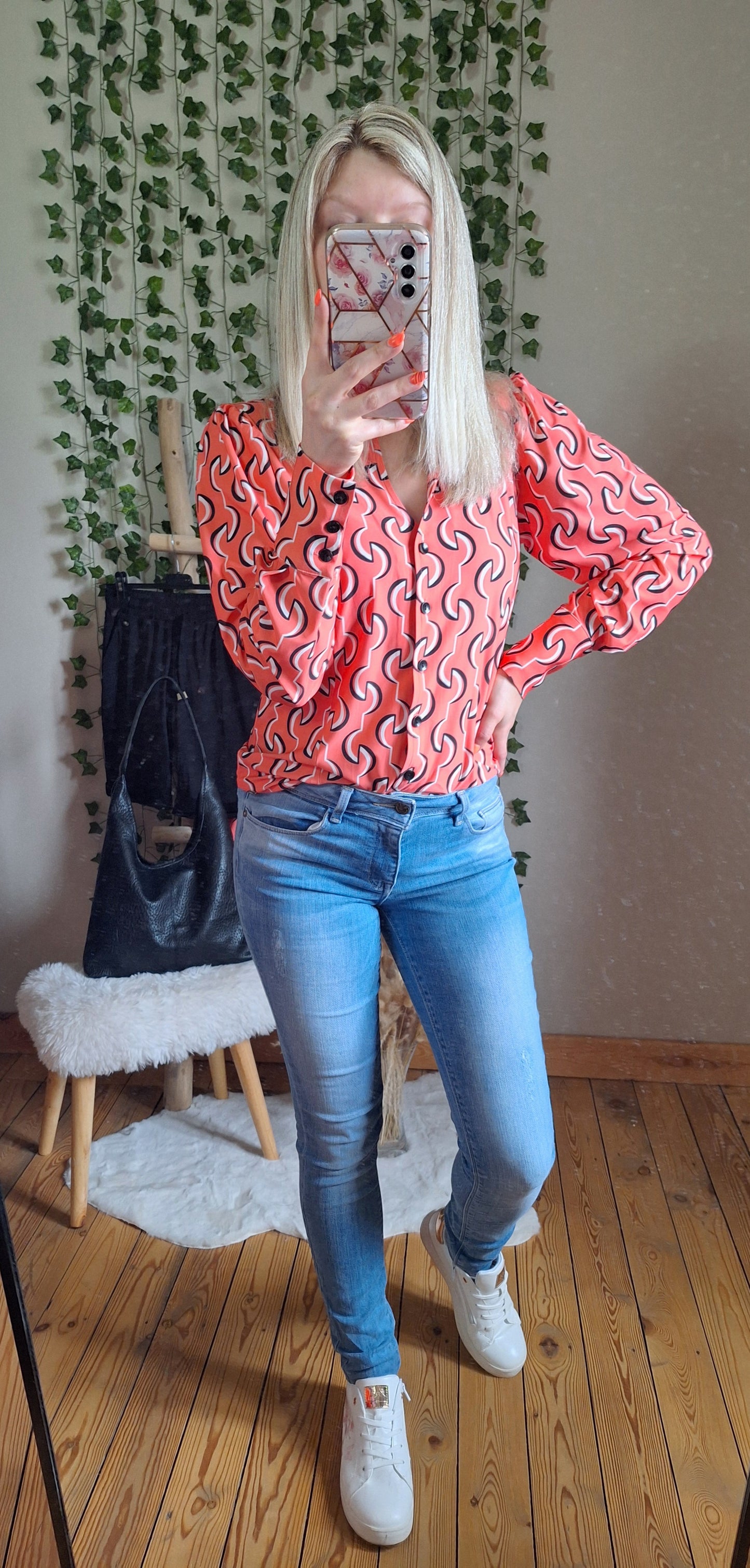 Chemisier Lola imprimé | Orange