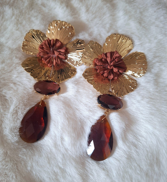 Blooming Oorbellen | Brown