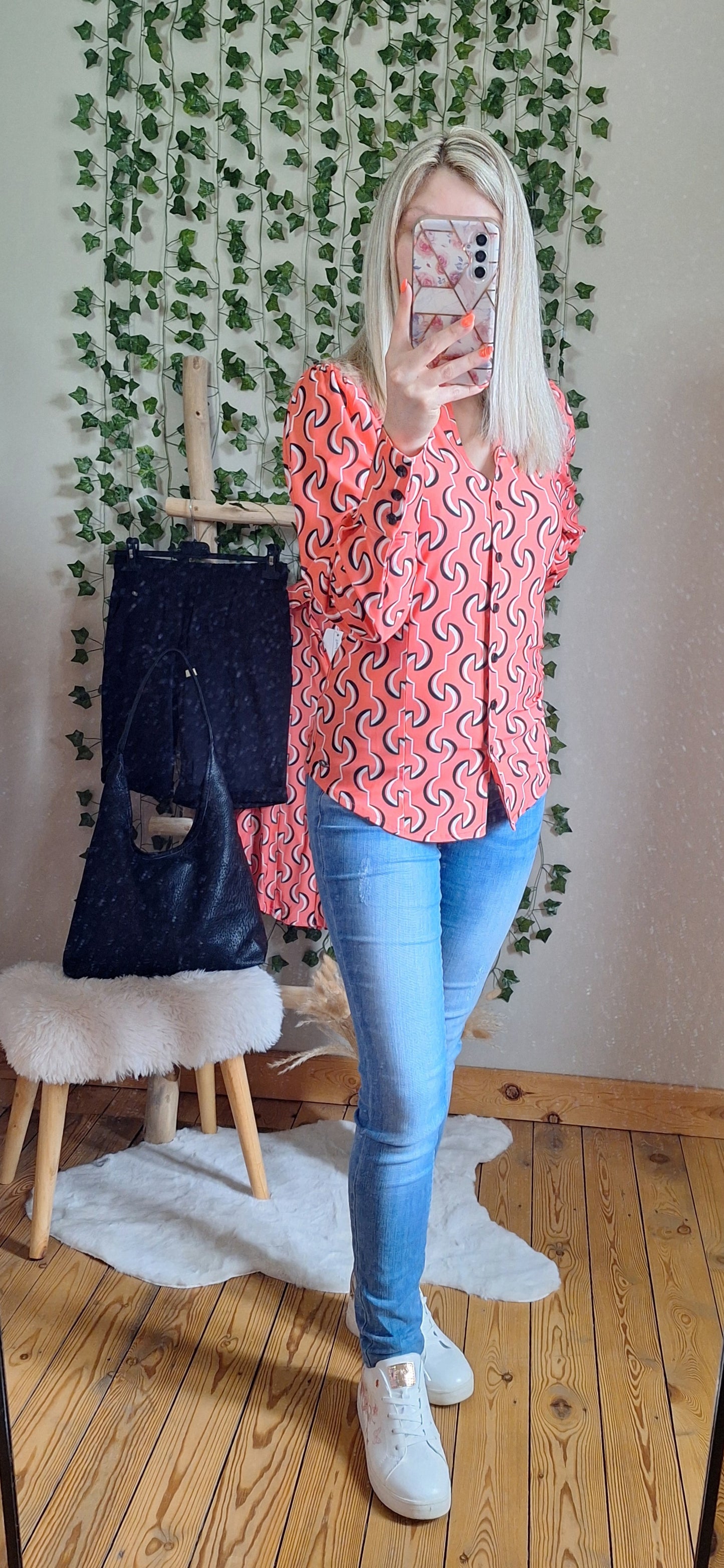 Chemisier Lola imprimé | Orange
