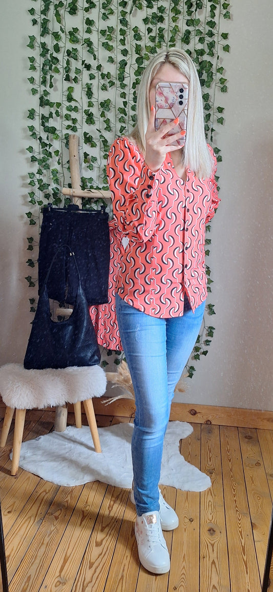 Lola Blouse Print | Oranje